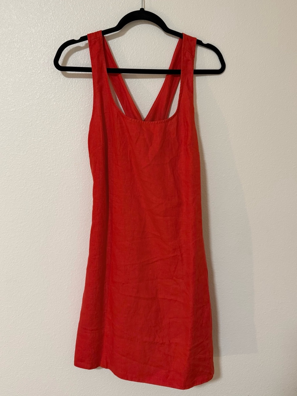 Madewell Red Sleeveless Linen Dress